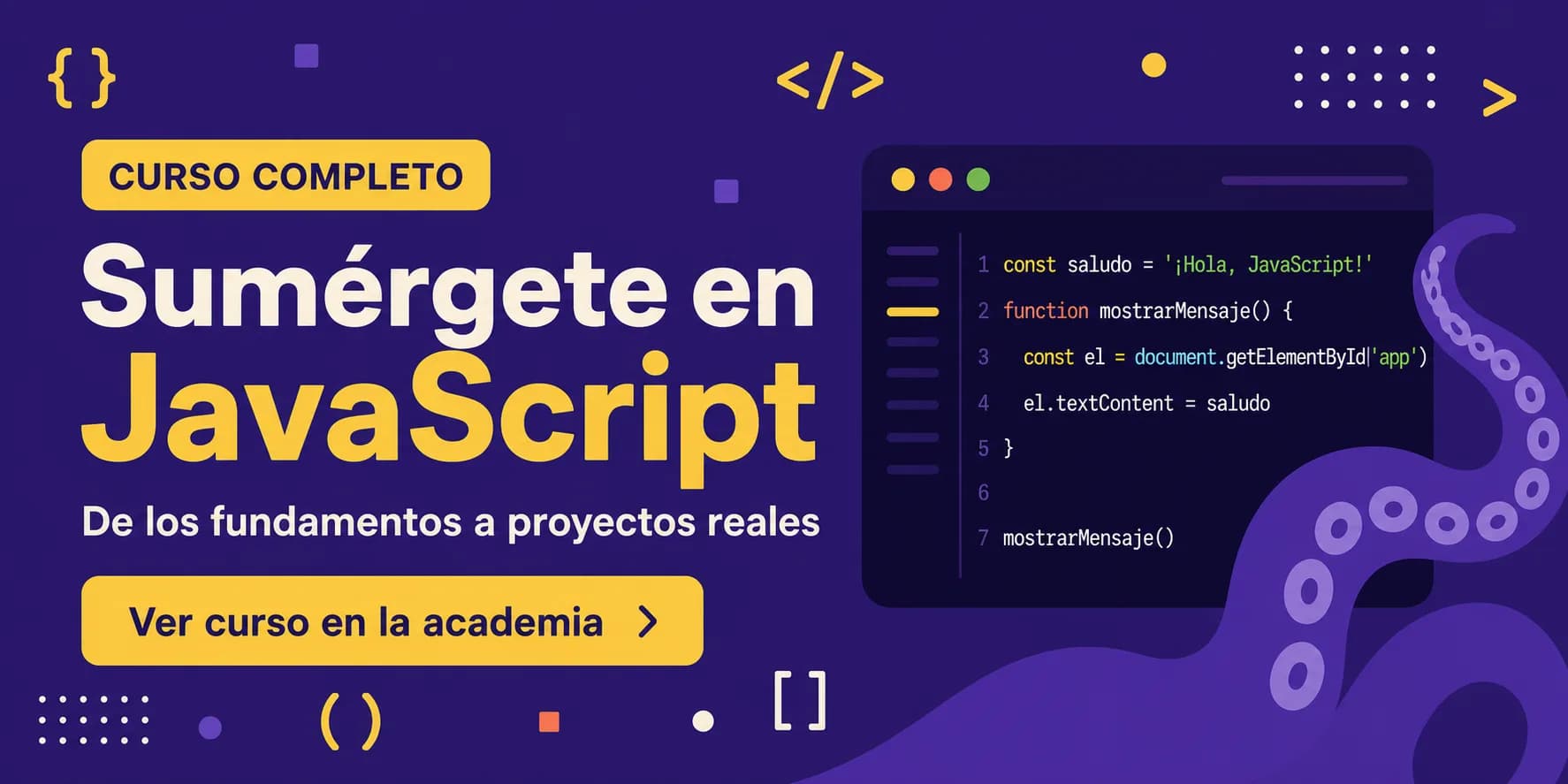 Sumérgete en JavaScript: curso completo de los fundamentos a proyectos reales