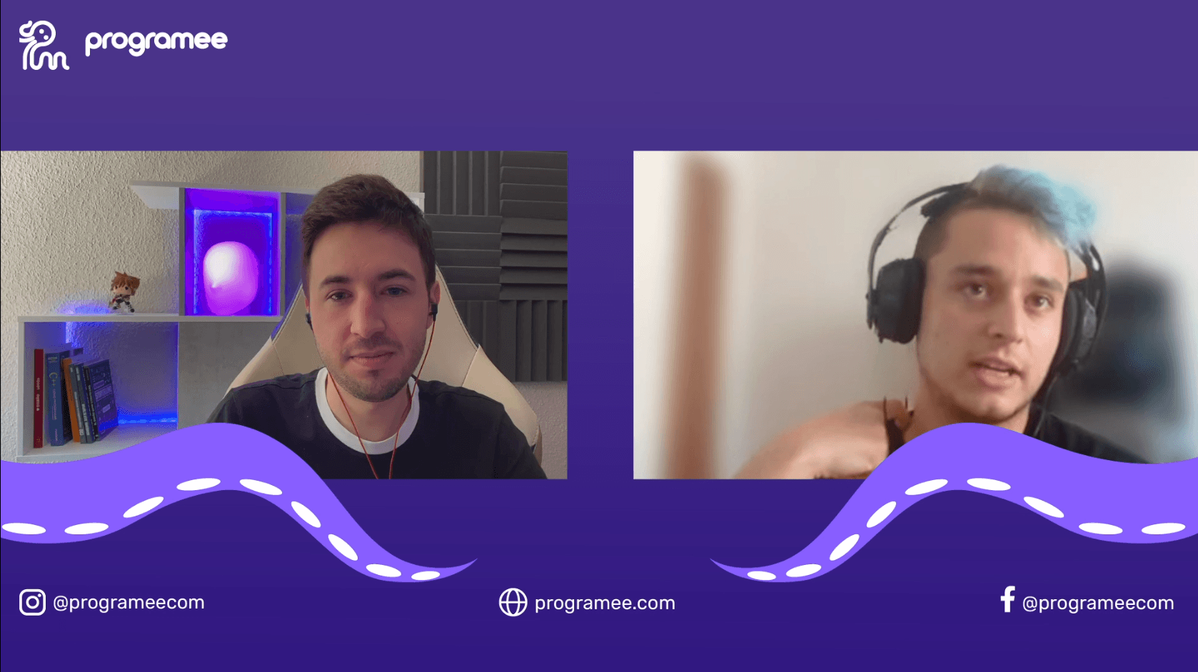 A la izquierda, David Navarro, entrevistador y fundador de Programee. A la derecha, Andy Cruz, ex estudiante del Grado Superior de Desarrollo de Aplicaciones Web (DAW) en Murcia.