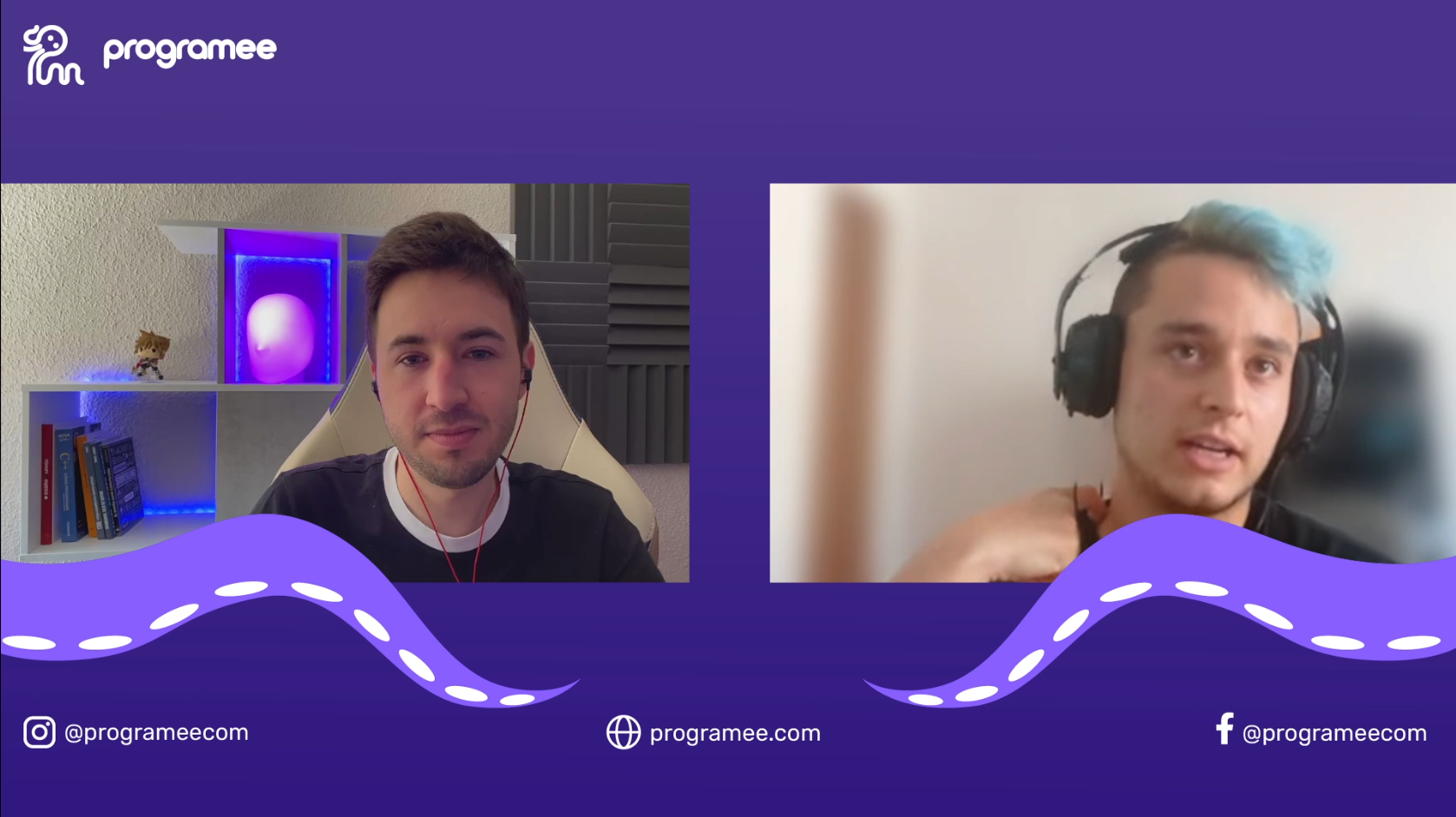 A la izquierda, David Navarro, entrevistador y fundador de Programee. A la derecha, Andy Cruz, ex estudiante del Grado Superior de Desarrollo de Aplicaciones Web (DAW) en Murcia.
