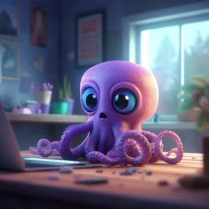 xDaviid26 cute young purple octopus inside a gaming room the oc 502da0ad 6c3d 4f61 bc00 7ccafc28fc58